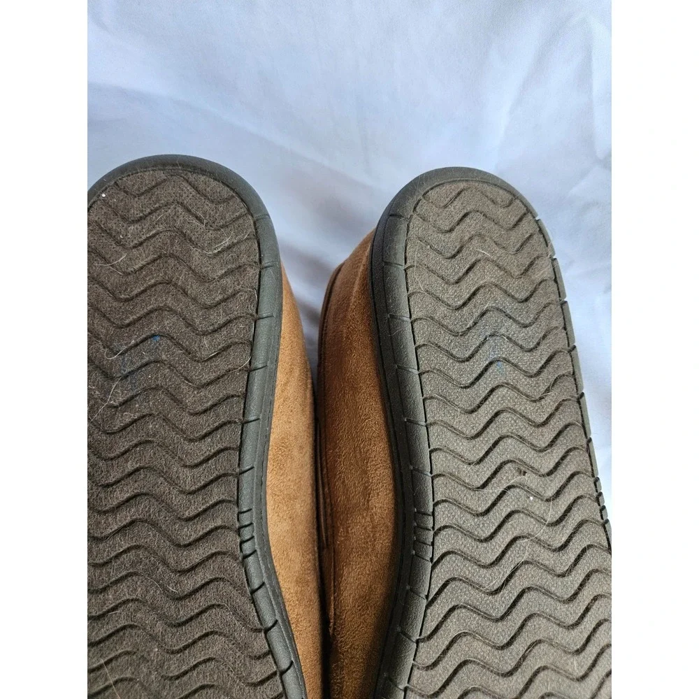 Ohio State Buckeyes Slipper Men Large Brown Faux Suede Leather Sherpa Lined Cozy